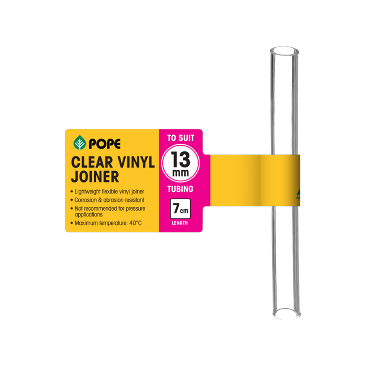 Pope Clear Vinyl Tubing Joiner - 13mm