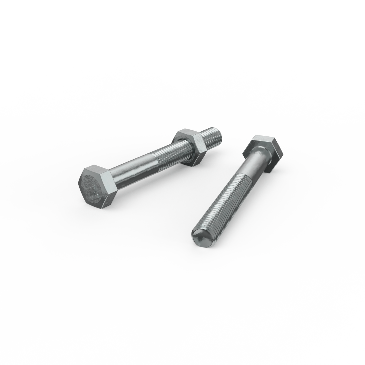 Zenith M8 x 65mm Zinc Plated Hex Head Bolts and Nuts - 2 Pack
