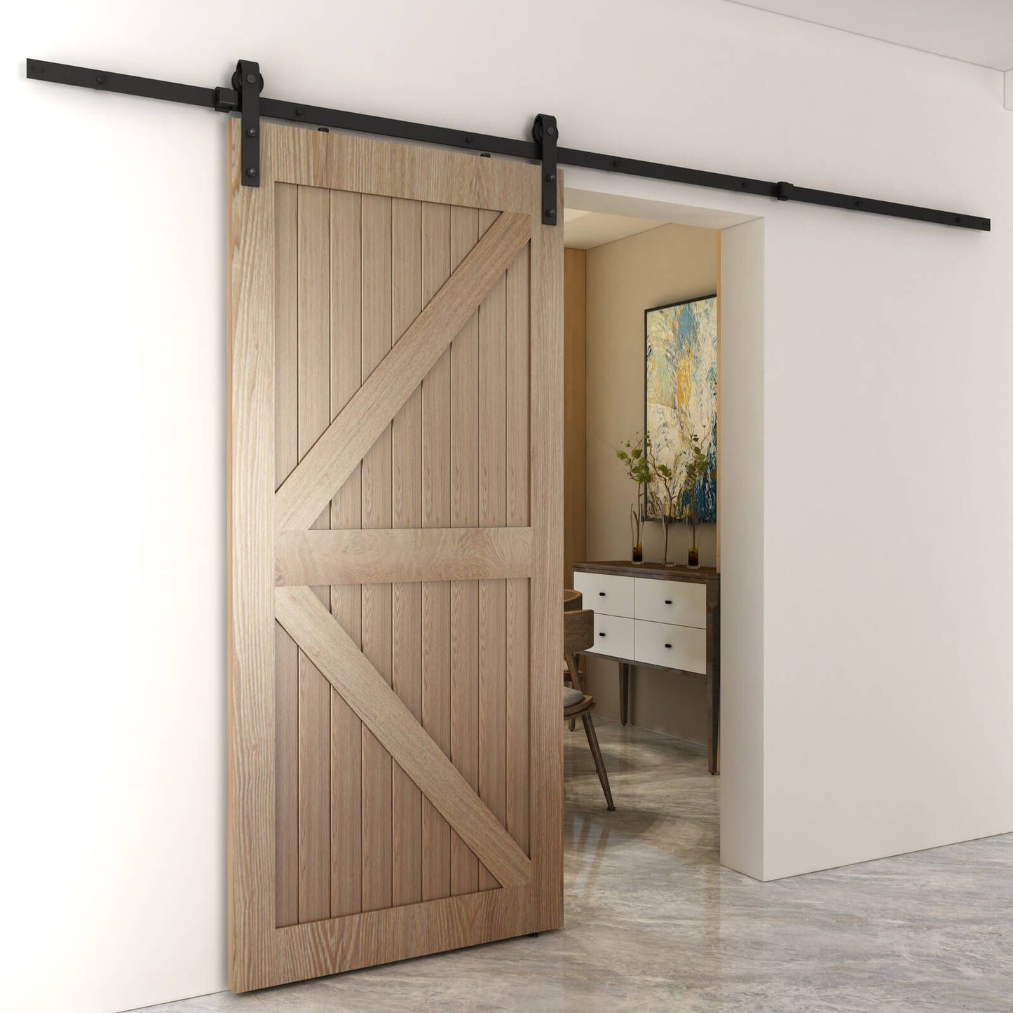 Rolltrak Barn Door Track - 3000 x 40 x 6mm - Matte Black