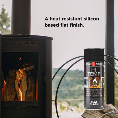 White Knight Hi Temp Spray Paint - 300g - Black
