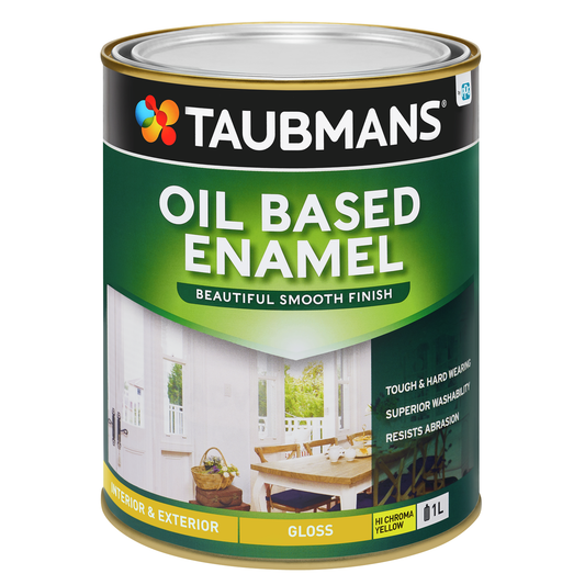Taubmans Hi C Yellow Gloss Oil Based Enamel - 1L