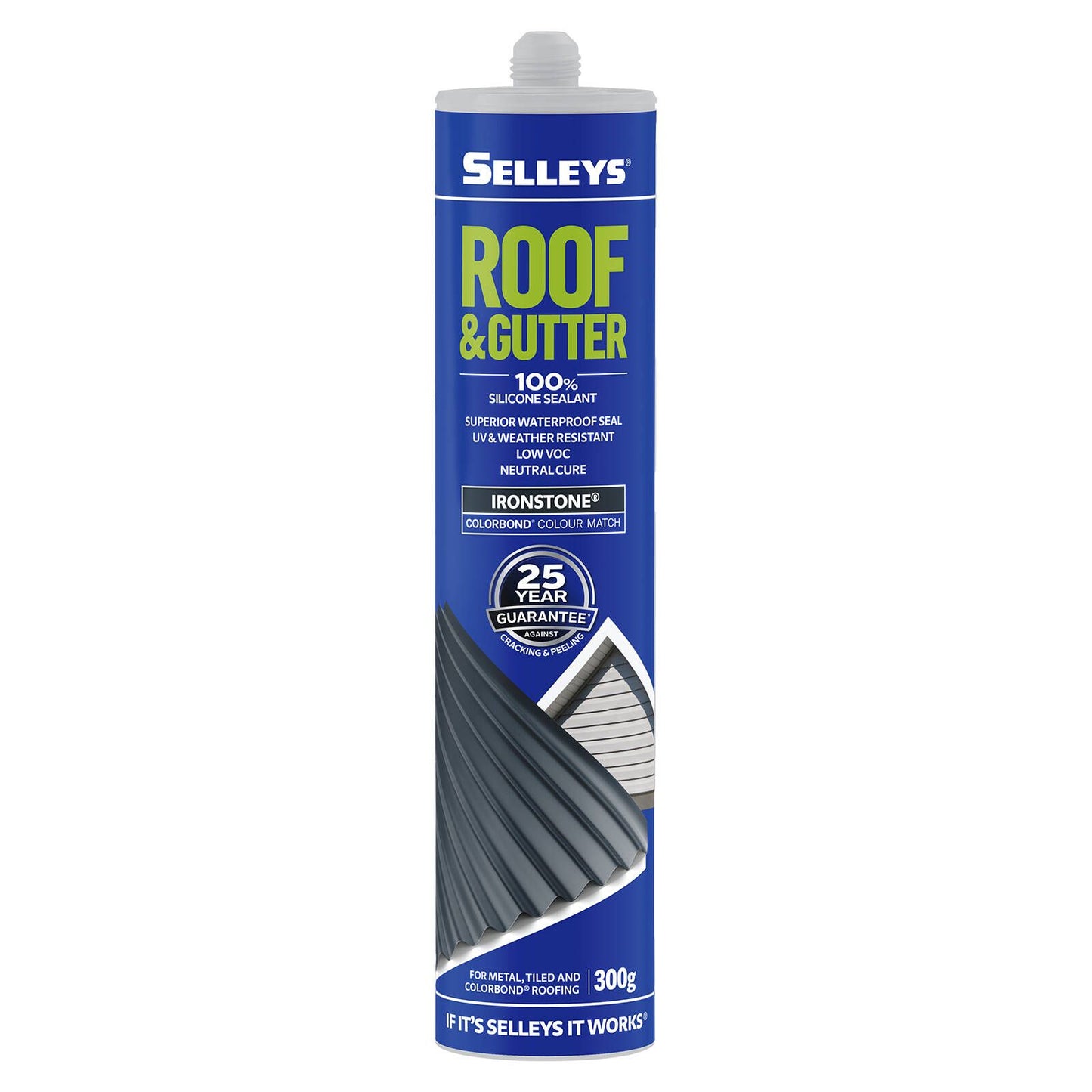 Selleys Roof and Gutter Silicone Sealant - 300g - Ironstone