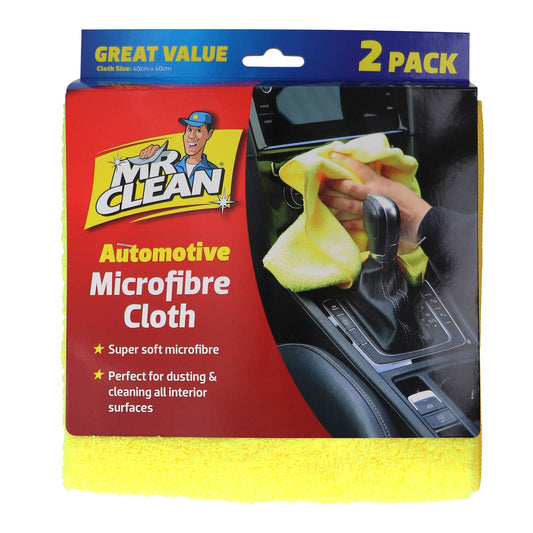 Mr Clean Automotive Microfibre Cloths - 40 x 40 cm - 2 Pack