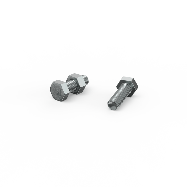 Zenith M8 x 25mm Zinc Plated Hex Head Bolts and Nuts Each