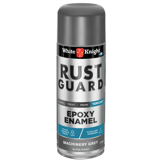 White Knight Rust Guard Epoxy Enamel Spray Paint - Machinery Grey 310g
