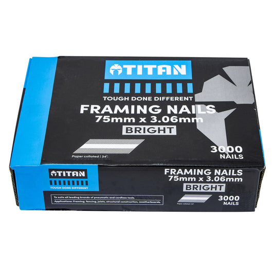 Titan Collated Framing Nails - 75 x 3.06mm - 3000 Pack