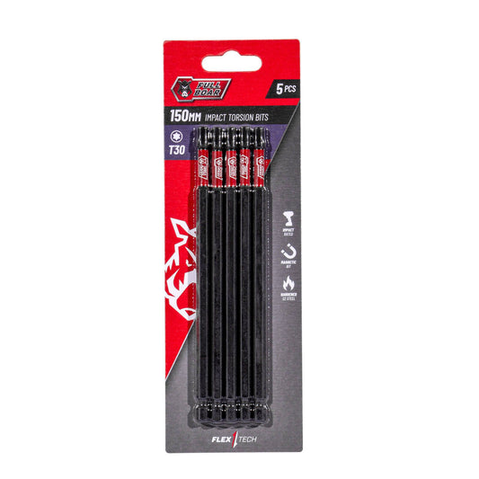 Full Boar Magnetic Impact Torsion Bit T30 x 150mm 5 Pack