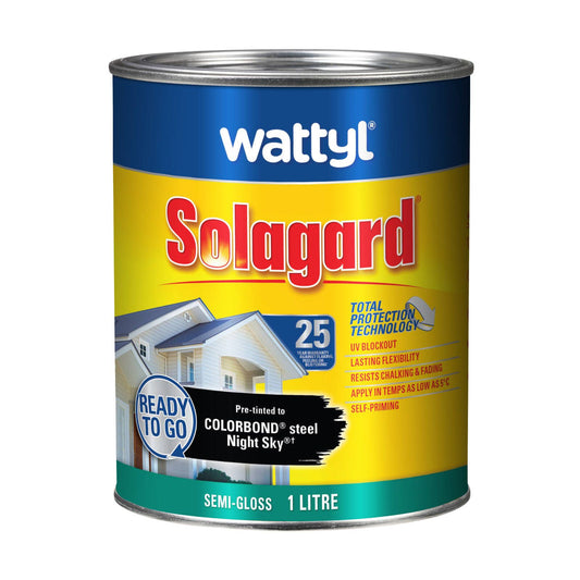 Wattyl Solagard Exterior Paint - 1L - Night Sky - Semi Gloss