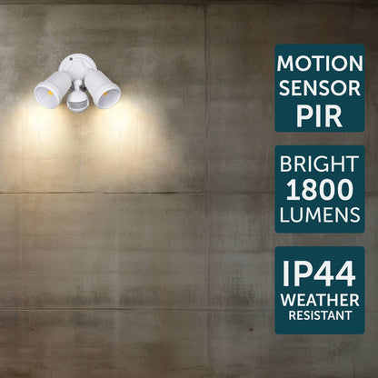 Brilliant White Raptor III Twin Security Light - 20W - 1800 Lumens