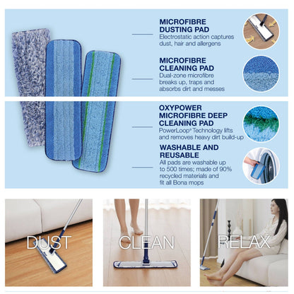 Bona Microfibre Pad Pack - 3 Piece - 142 x 21 x 68mm