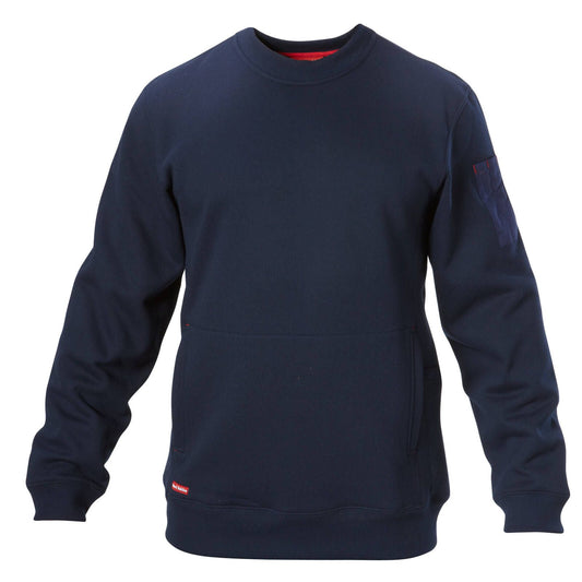 Hard Yakka Navy Crew Neck Fleece Jumper - Size L