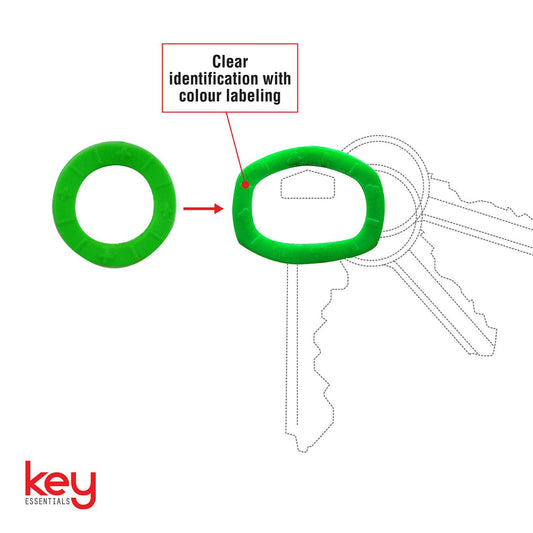 Key Essentials Key Tags - 15mm x 3mm - Rubber - Assorted Colours - 5 Pack