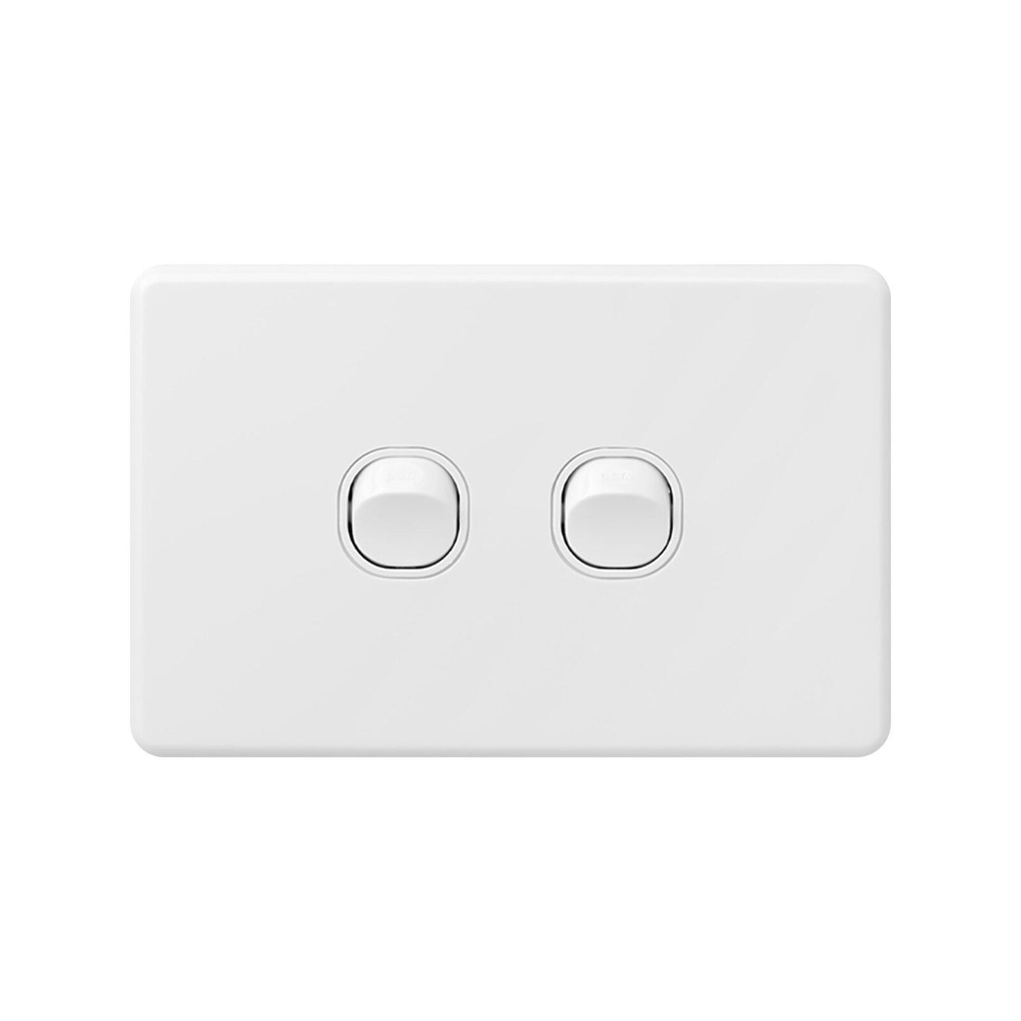 Deta X6 White Double Switch - 2 Gang