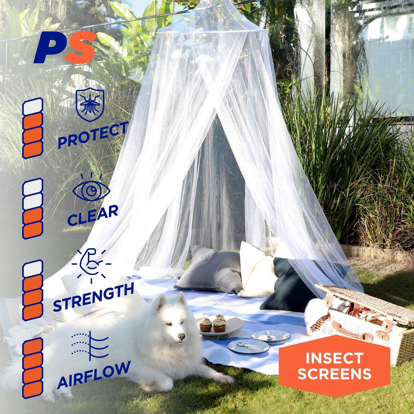 Permastik Large Mosquito Bed Net Kit - King