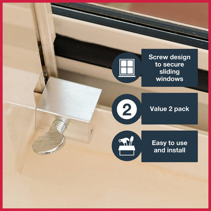 Ikonic Sliding Window Lock - 98 x 134mm - 2 Pack
