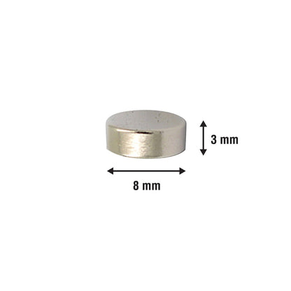Everhang 8mm Rare Earth Disc Magnet - Neodymium - 10 Pack - Strong