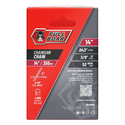 Full Boar Chainsaw Chain - 14" - 355mm - 52 Drive Links