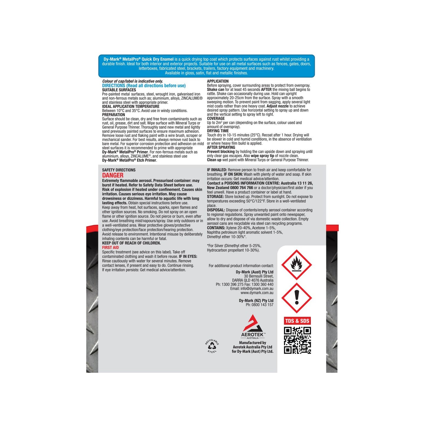 Dy Mark MetalPro Quick Dry - 300g - Red Gloss