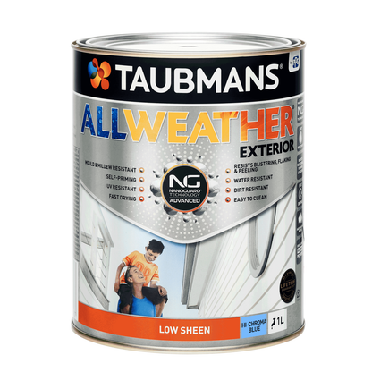 Taubmans Hi C Blue Low Sheen All Weather Exterior Paint - 1L