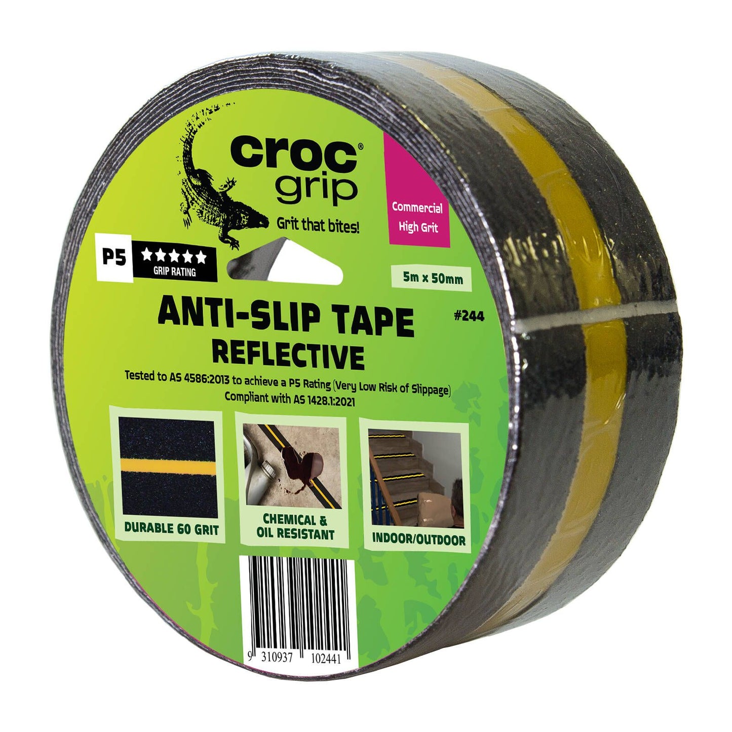 Croc Grip Reflective Anti Slip Tape - 5m x 50mm