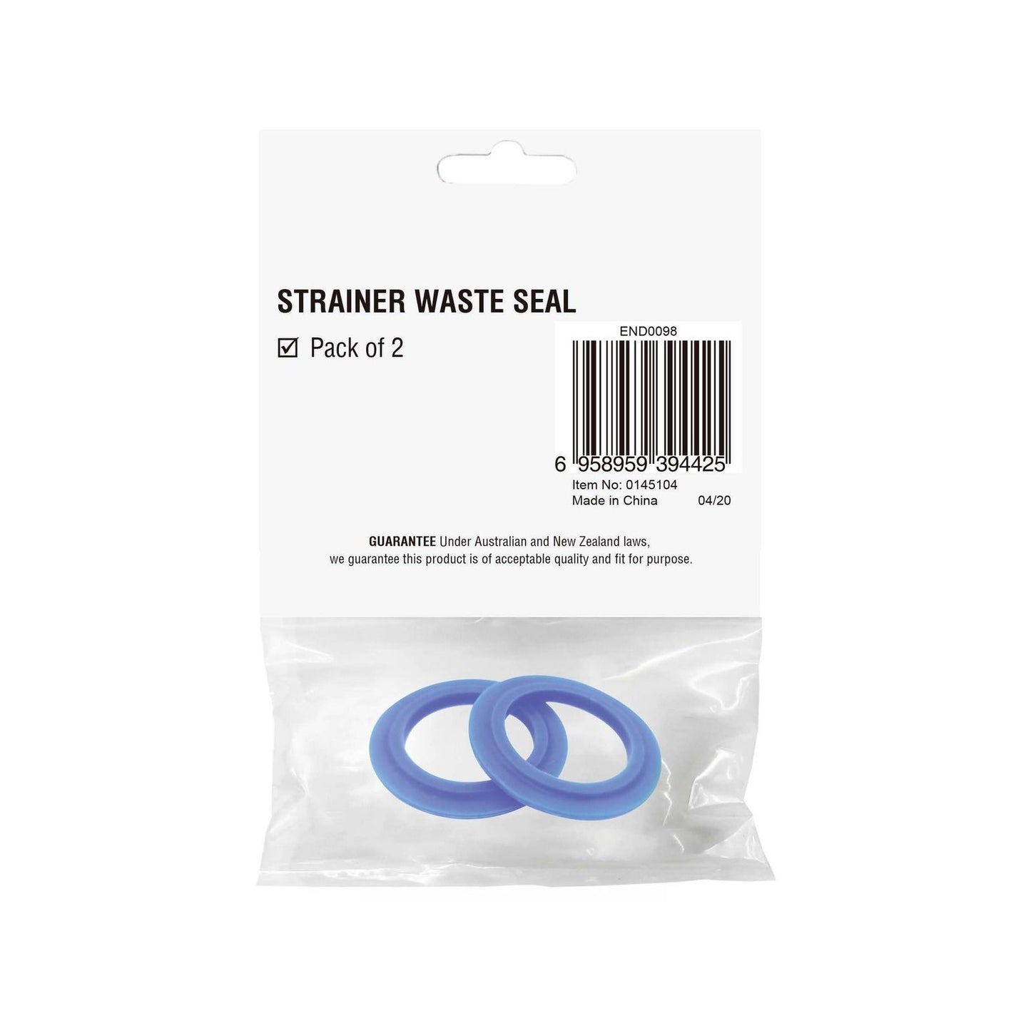 EnduraSeal Silicone Sink Strainer Waste Seal - 55 x 5mm - 2 Pack