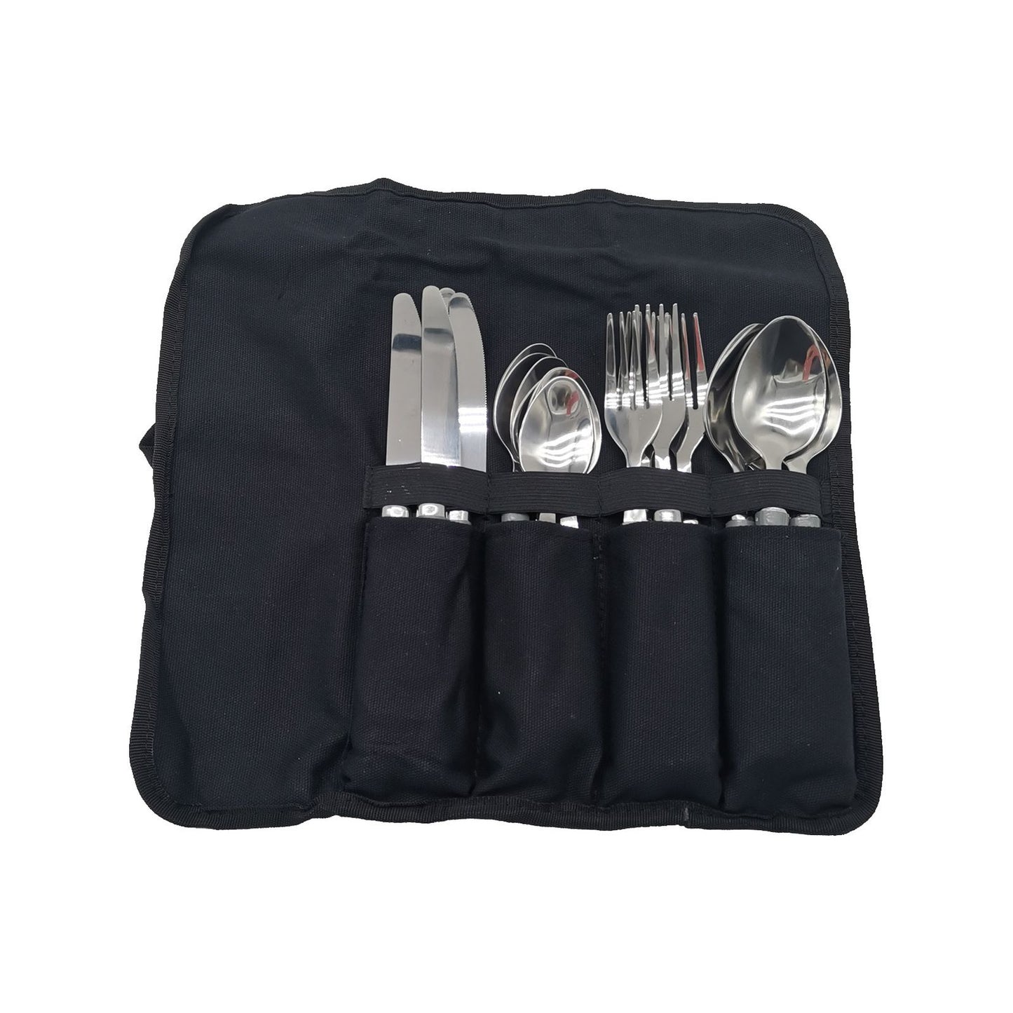 All Set Stainless Steel Cutlery Pouch - 16 Piece - 310 x 210mm