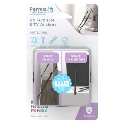 Perma Child Safety TV and Furniture Anchors - 2 Pack