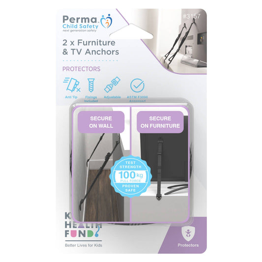 Perma Child Safety TV and Furniture Anchors - 2 Pack