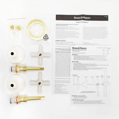 Shaw Mason Ivory Wall Top Assembly - 146mm x 155mm - Durable Brass Construction