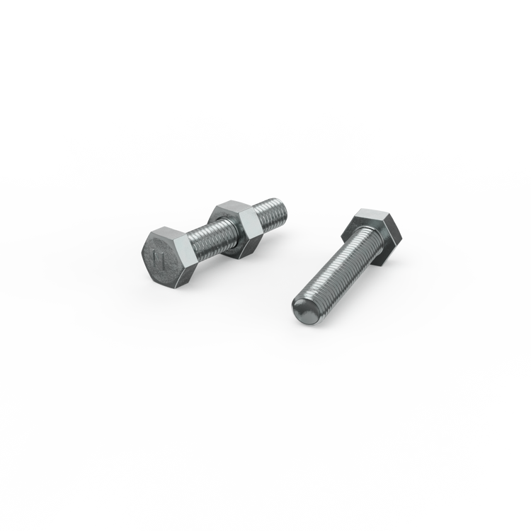 Zenith M8 x 40mm Zinc Plated Hex Head Bolts and Nuts Each
