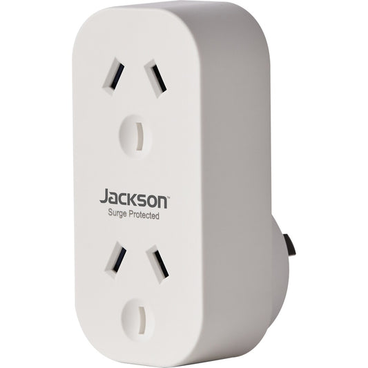 Jackson Surge Protected Double Adaptor - Vertical Style each