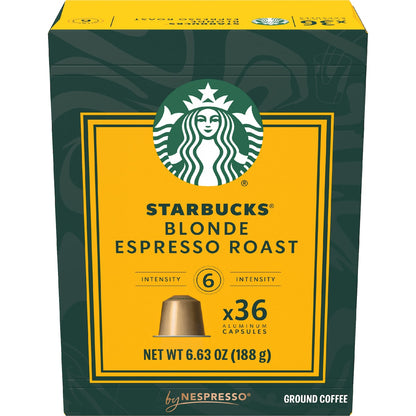 Starbucks By Nespresso Blonde Espresso Roast Coffee Pods 36 Pack