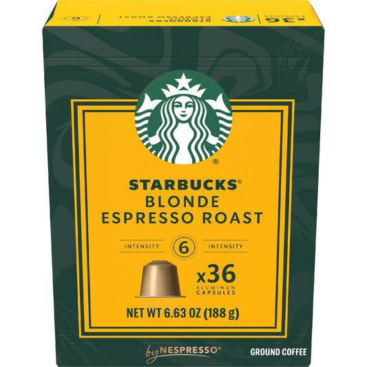 Starbucks By Nespresso Blonde Espresso Roast Coffee Pods 36 Pack