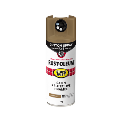 Rust Oleum Satin Spray Paint - 340g - Dark Taupe - 5 in 1