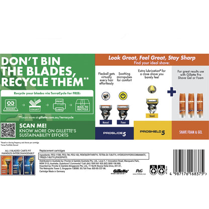 Gillette Proglide Razor Blades Replacement Cartridges 12 Pack
