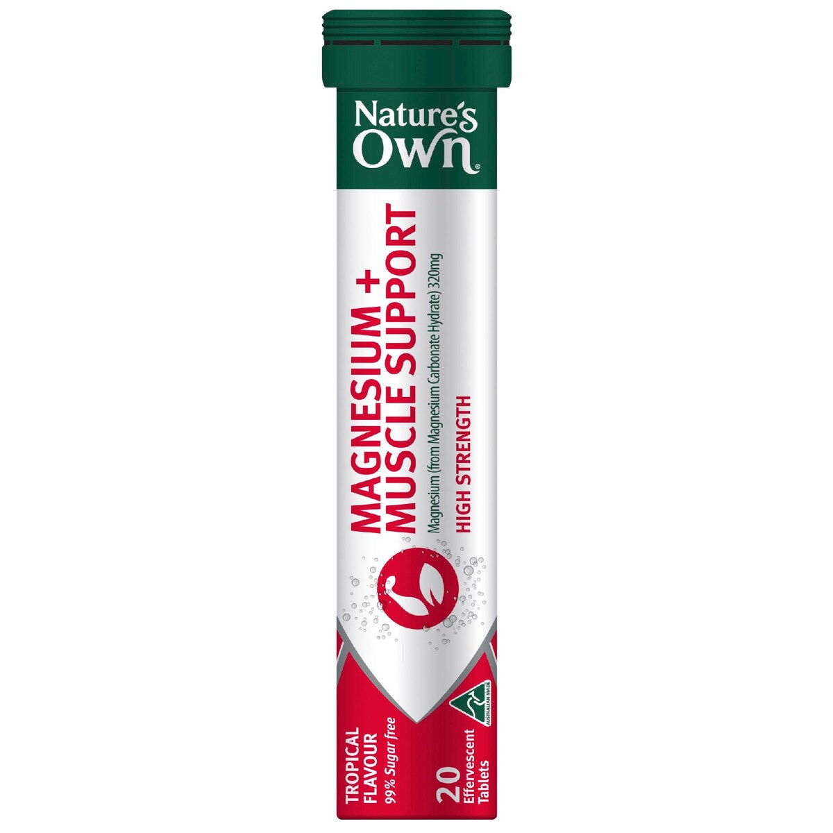 Natures Own Magnesium+ Muscle Effervescent With High Strength Magnesium 20 Pack