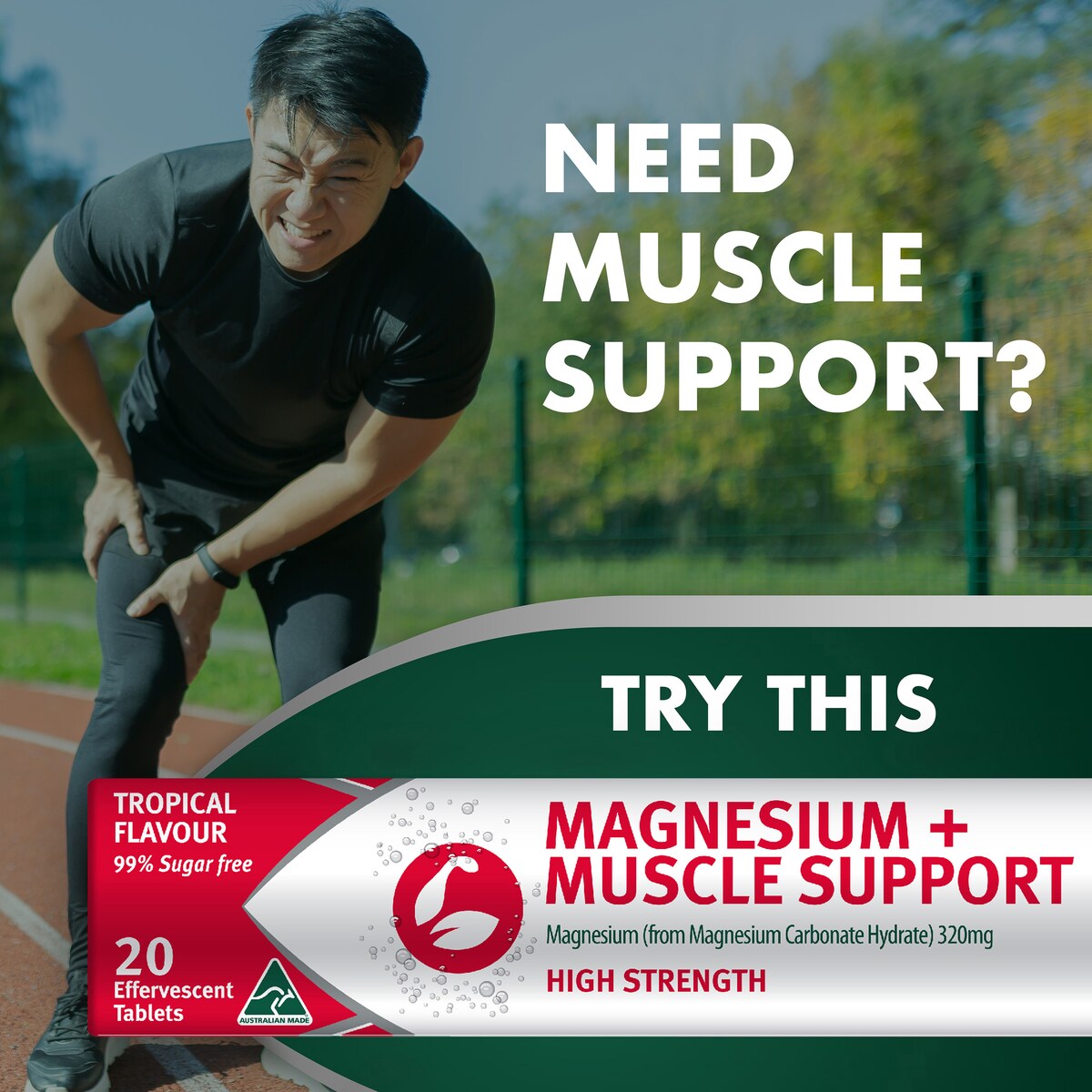 Natures Own Magnesium+ Muscle Effervescent With High Strength Magnesium 20 Pack