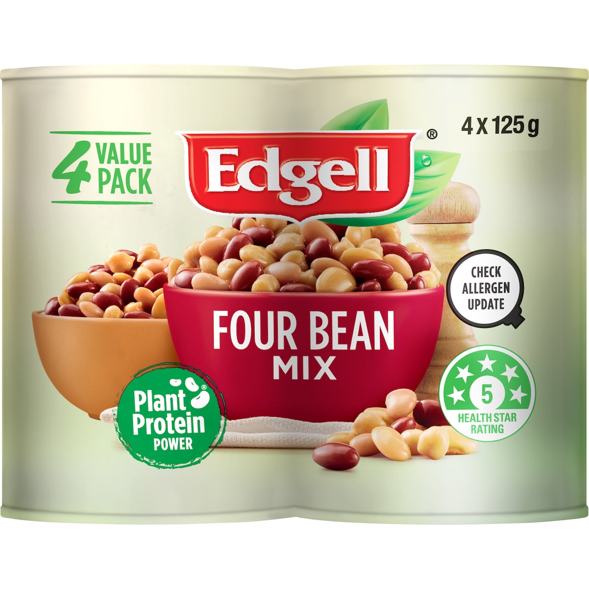Edgell Four Bean Mix 125g X 4 Pack