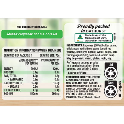 Edgell Four Bean Mix 125g X 4 Pack