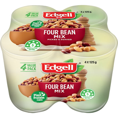 Edgell Four Bean Mix 125g X 4 Pack