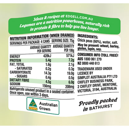Edgell Chickpeas 125g X 4 Pack