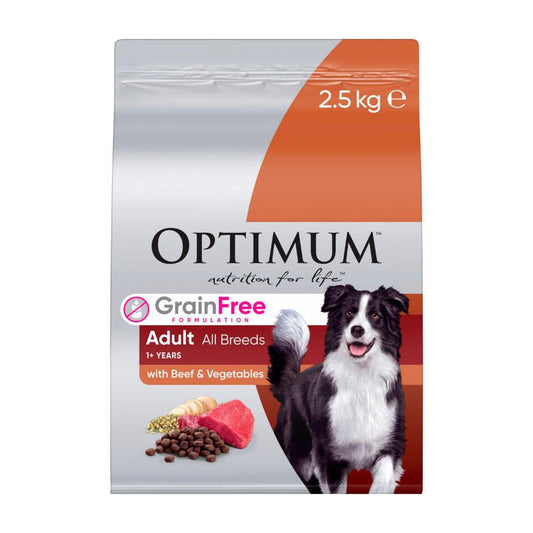 Optimum Grain Free With Beef & Vegetables Dry Dog Food - 2.5kg