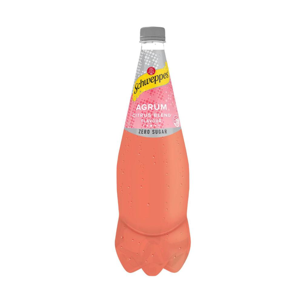 Schweppes Zero Sugar Agrum Citrus Blend Soft Drink Bottle - 1.1L