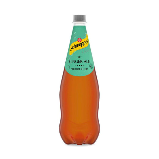 Schweppes Dry Ginger Ale Soft Drink Classic Mixers Bottle 1.1l