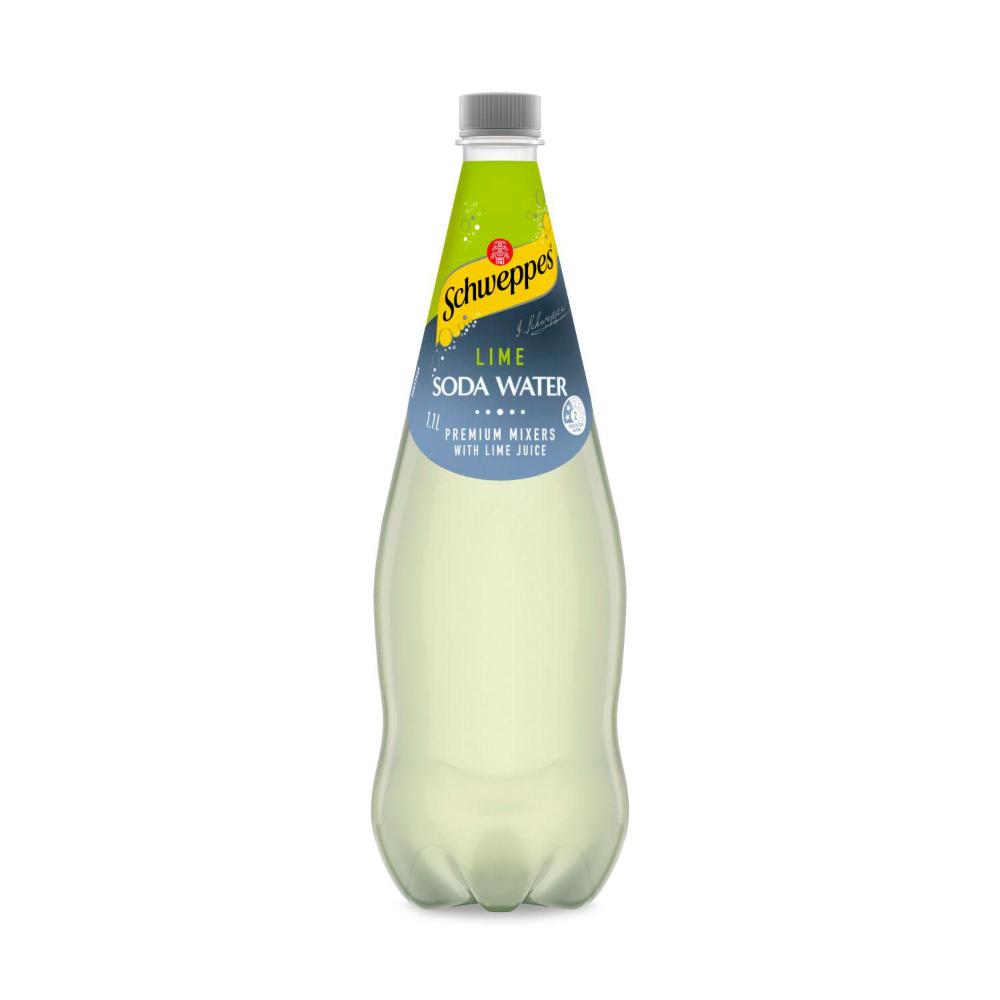 Schweppes Lime Soda Water With Lime Juice Bottle - 1.1L