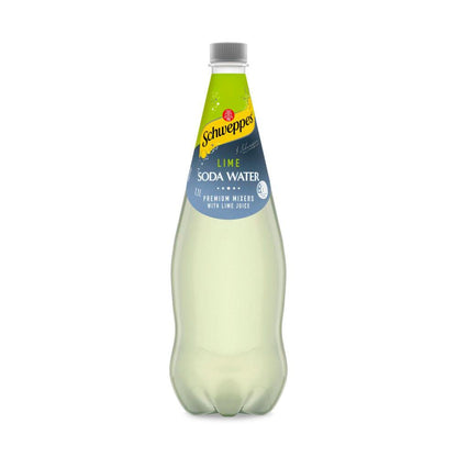 Schweppes Lime Soda Water With Lime Juice Bottle - 1.1L