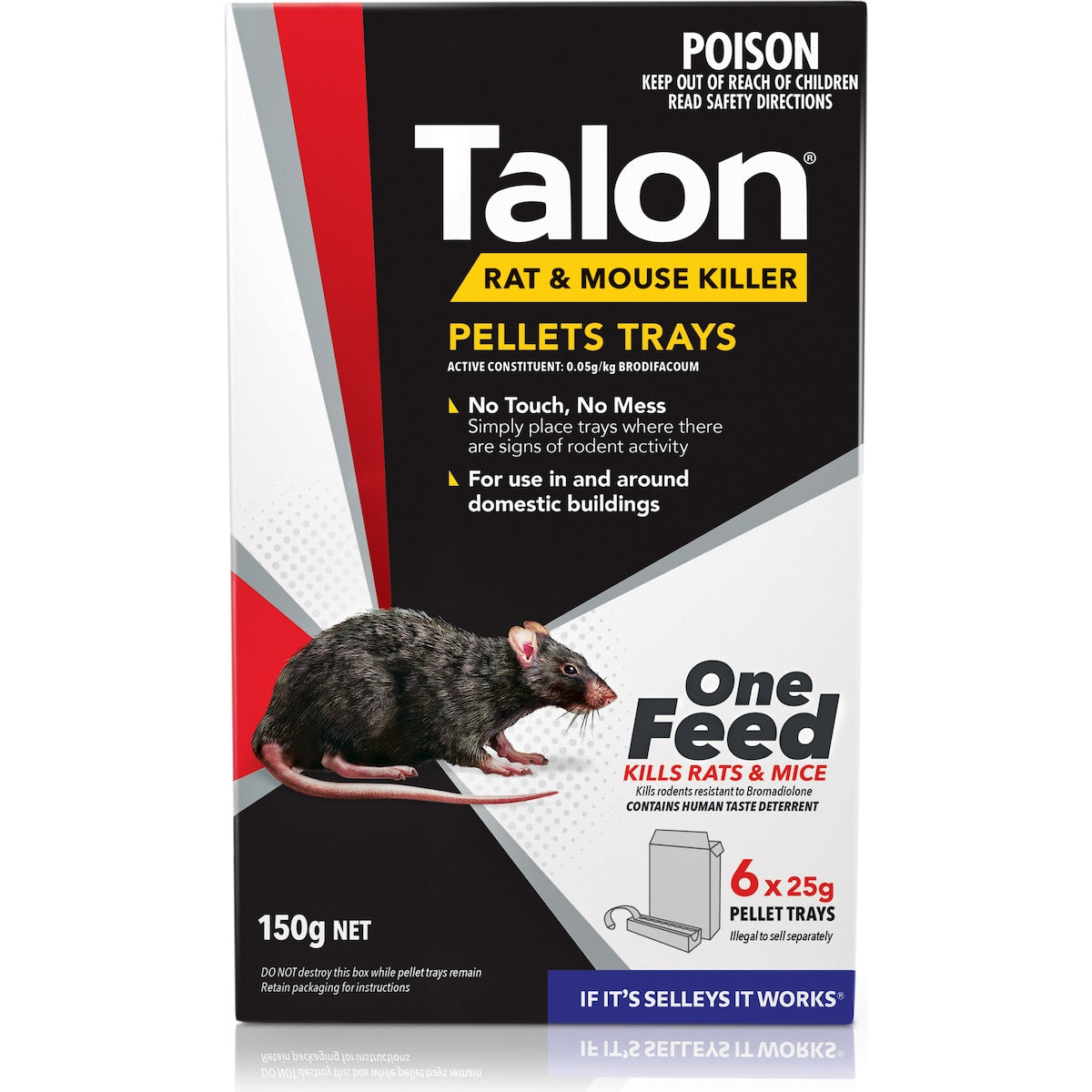 Talon Rat & Mouse Baits Killer 6 Pellet Trays 150g