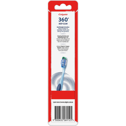 Colgate 360 Deep Clean Toothbrush Soft Value 2 Pack