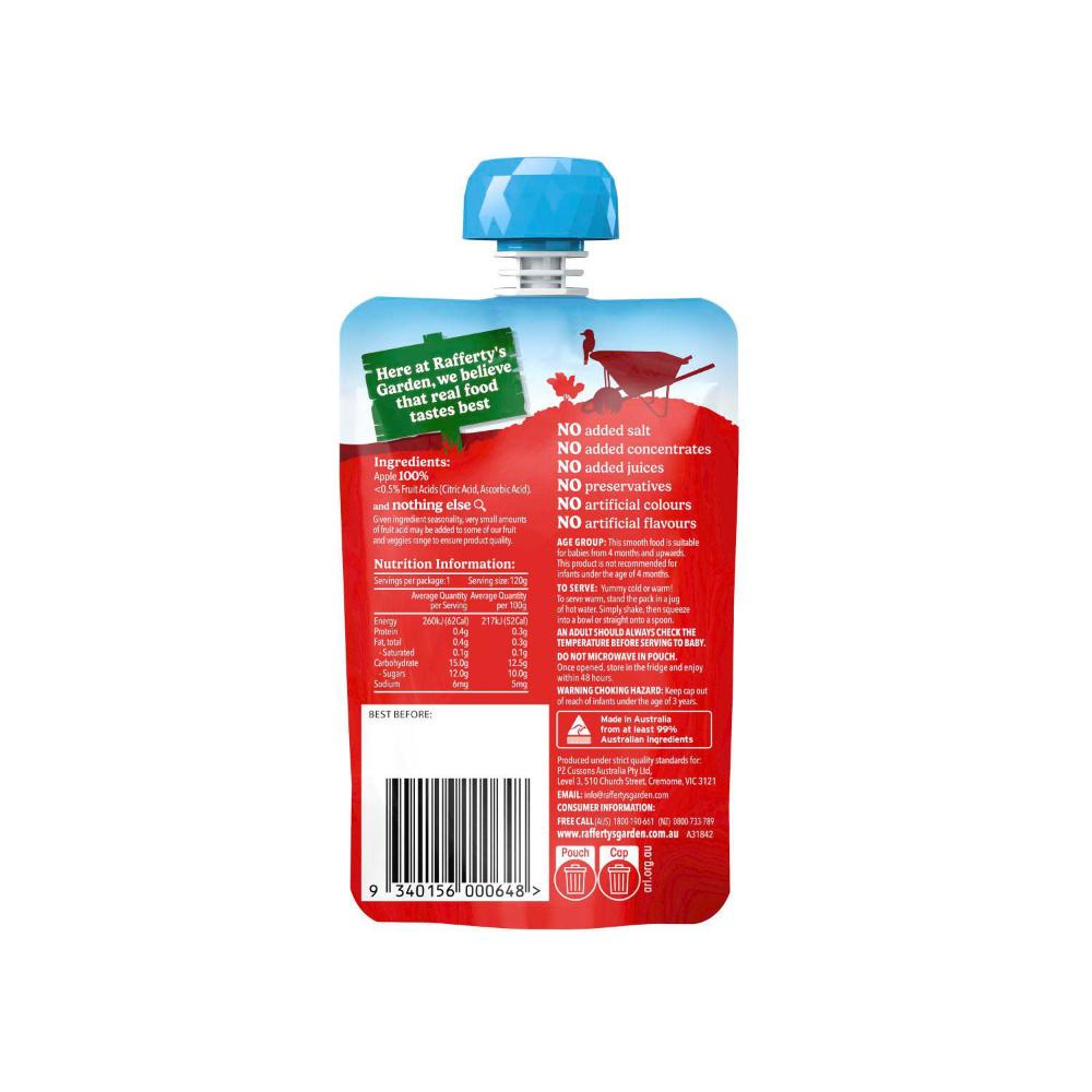 Rafferty's Garden Apple Puree And Nothing Else Baby Food Pouch 4+ Months - 120g