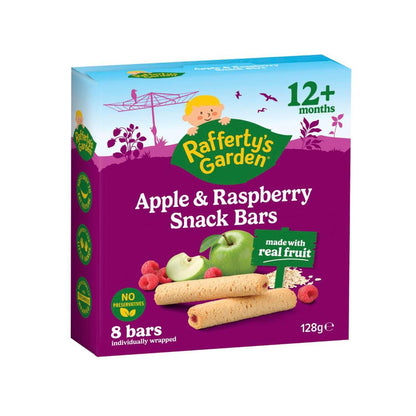 Rafferty's Garden Apple & Raspberry Snack Bars with Real Fruit Baby Food Snack 12+ Months - 128g